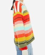 Christa Miller Shrinking Multicolor Striped Polo Sweatshirt