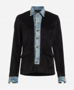Christa Miller Shrinking S02 Black Denim Blazer