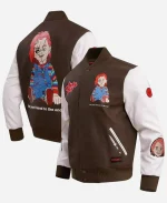 Chucky Good Guys Brown Full Zip Varsity Jacket