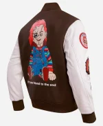 Chucky Good Guys Brown Full Zip Varsity Jacket - For Sale