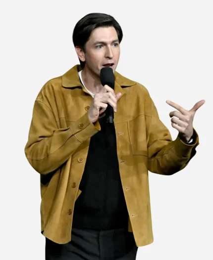 CinemaCon 2026 Nicholas Braun Suede Jacket