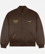 Coachella 2026 Brown Satin Bomber Jacket