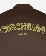 Coachella 2026 Brown Satin Bomber Jacket - For Sale