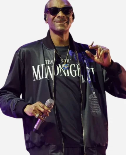 Coachella 2026 Weekend 2 Snoop Dogg Black Satin Bomber Jacket