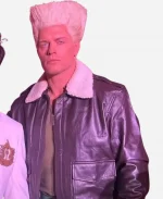 Cody Rhodes Street Fighter 2026 Guile Brown Shearling Leather Jacket