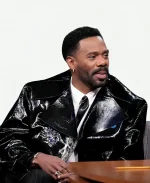 Colman Domingo Late Night with Seth Meyers Black Leather Coat