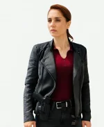 Cristiana Dell’Anna Tv-Series A Taste for Murder 2026 Lara Sarrancino Black Leather Biker Jacket