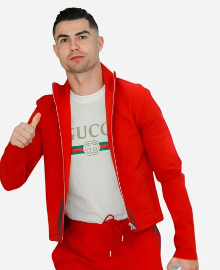 Cristiano Ronaldo 2026 Gucci Red Jacket