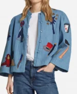 Dilly Carter Sort Your Life Out S06 Whale Print Jacket - Blue