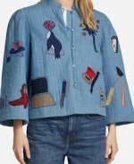 Dilly Carter Tv Series Sort Your Life Out S06 Blue Quilted Whale Print Jacket
