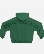 Distress Curved Green Hoodie