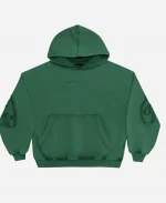 Distress Curved Green Hoodie By Cold Culture