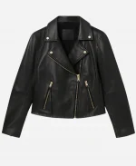 Dixie Bennings 9-1-1 Nashville 2025 LeAnn Rimes Black Leather Biker Jacket