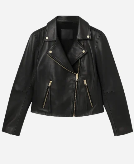 Dixie Bennings 9-1-1 Nashville 2025 LeAnn Rimes Black Leather Biker Jacket