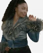 Dominique Madison Beyond The Gates 2026 Lynette Wise Fur Trim Denim Jacket