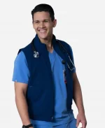 Dr. Blake Lewis Scrubs Blue Vest
