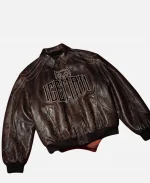 Drake 2026 Iceman Brown Leather Bomber Jacket