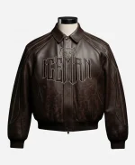 Drake 2026 Iceman Brown Leather Jacket For Sale