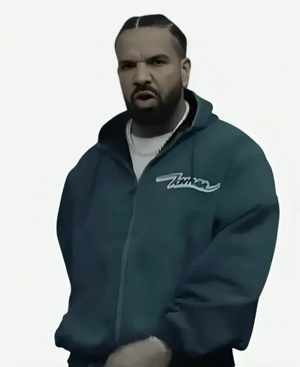 Drake Iceman Blue Zip-up Cotton Hooded Jacket