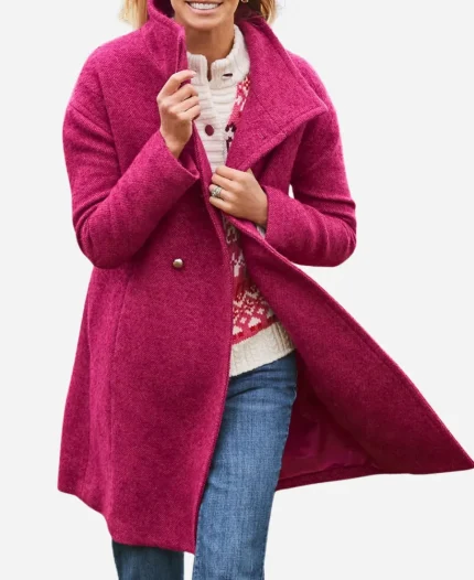 Dylan Dreyer The Today Show 2026 Pink Wool Double Breasted Coat
