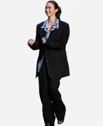 Emily Blunt 2026 The Tonight Show Starring Jimmy Fallon Black Pinstripe Suit
