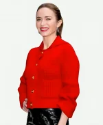 Emily Blunt The Devil Wears Prada 2 NYC Red Cardigan