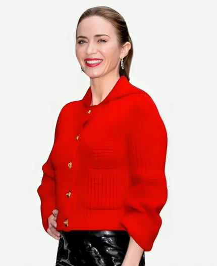 Emily Blunt The Devil Wears Prada 2 NYC Red Cardigan