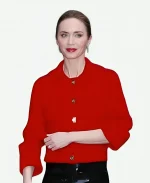 Emily Blunt The Devil Wears Prada 2 NYC Red Cardigan - Jacket Era