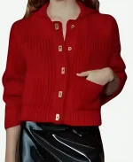 Emily CharltonThe Devil Wears Prada 2 NYC Red Cardigan
