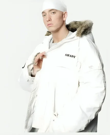Eminem White Parka Jacket