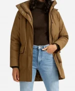 Erin Napier Tv Series Home Town S10 Brown Hooded Jacket