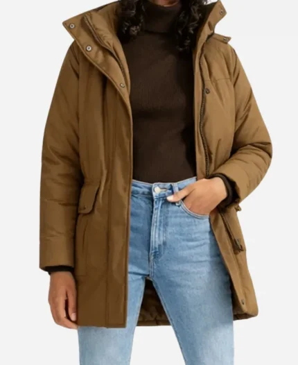 Erin Napier Tv Series Home Town S10 Brown Hooded Jacket