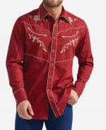 Euphoria S03 Alamo Brown Red Western Print Shirt