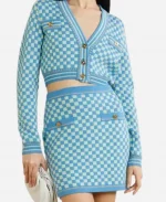 Euphoria S03 Sydney Sweeney Checkered Cardigan