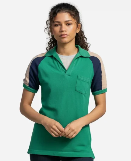 Euphoria S03 Zendaya Coleman Green Polo Shirt
