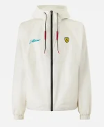 Ferrari Scuderia Miami 2026 White Windbreaker Jacket