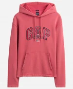 Gap Americana Logo Oversized Hoodie In Red