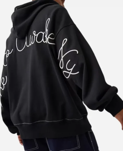 Gap × Awake NY 2026 Oversized Fit Logo Black Zip Up Hoodie