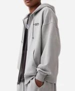 Gap × Awake NY 2026 Oversized Logo Zip Up Hoodie - Grey