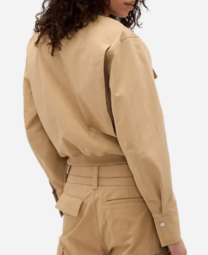 Gap × Victoria Beckham 2026 Camel Brown Bomber Jacket