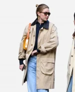 Gigi Hadid 2026 NYC Cotton Trench Coat