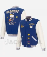 Golden State Warriors x Hello Kitty JH Design Reversible Full-Snap Varsity Jacket
