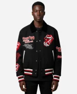 Hackney Diamonds Tour Tongue The Stones Black Varsity Jacket