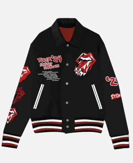 Hackney Diamonds Tour Tongue Varsity Jacket