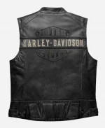 Harley Davidson Passing Link Black Leather Vest