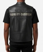 Harley Davidson Passing Link Leather Vest In Black