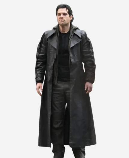Highlander Henry Cavill Black Leather Coat