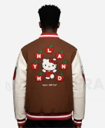 Hypland x Hello Kitty Apples H Varsity Jacket - Brown