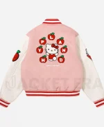 Hypland x Hello Kitty Apples Pink Varsity Jacket