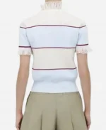 Imperfect Women 2026 Eleanor Lace Ruffle Stripe Polo Shirt